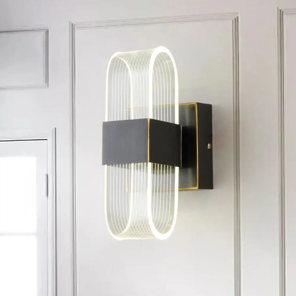 DecorBites™ DecorBites™ Modern LED Wall Sconce Light: Metal Square Design, Black Finish, Ideal for Living Room