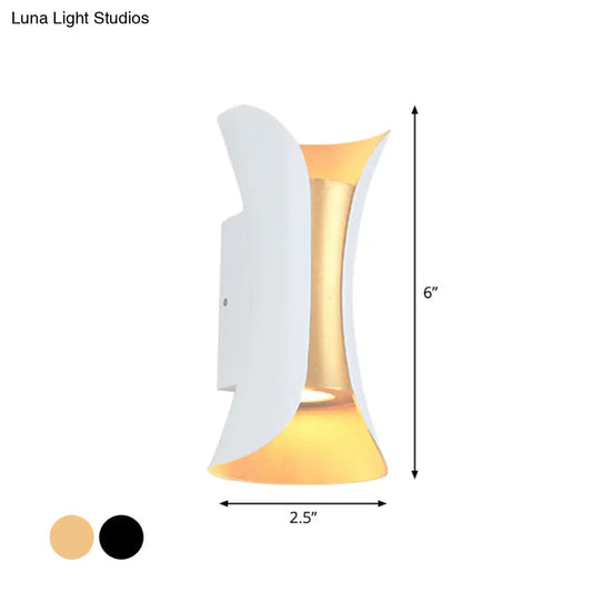 DecorBites™ DecorBites™ Modern LED Wall Sconce Metal Flared Design | Small/Large | 2 Bulbs | Black/White/White-Gold | Up/Down Light for Terrace