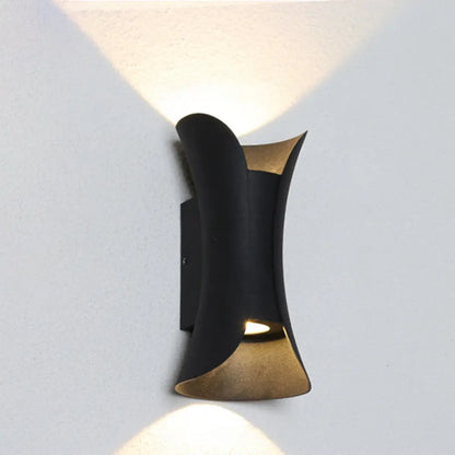 DecorBites™ DecorBites™ Modern LED Wall Sconce Metal Flared Design | Small/Large | 2 Bulbs | Black/White/White-Gold | Up/Down Light for Terrace