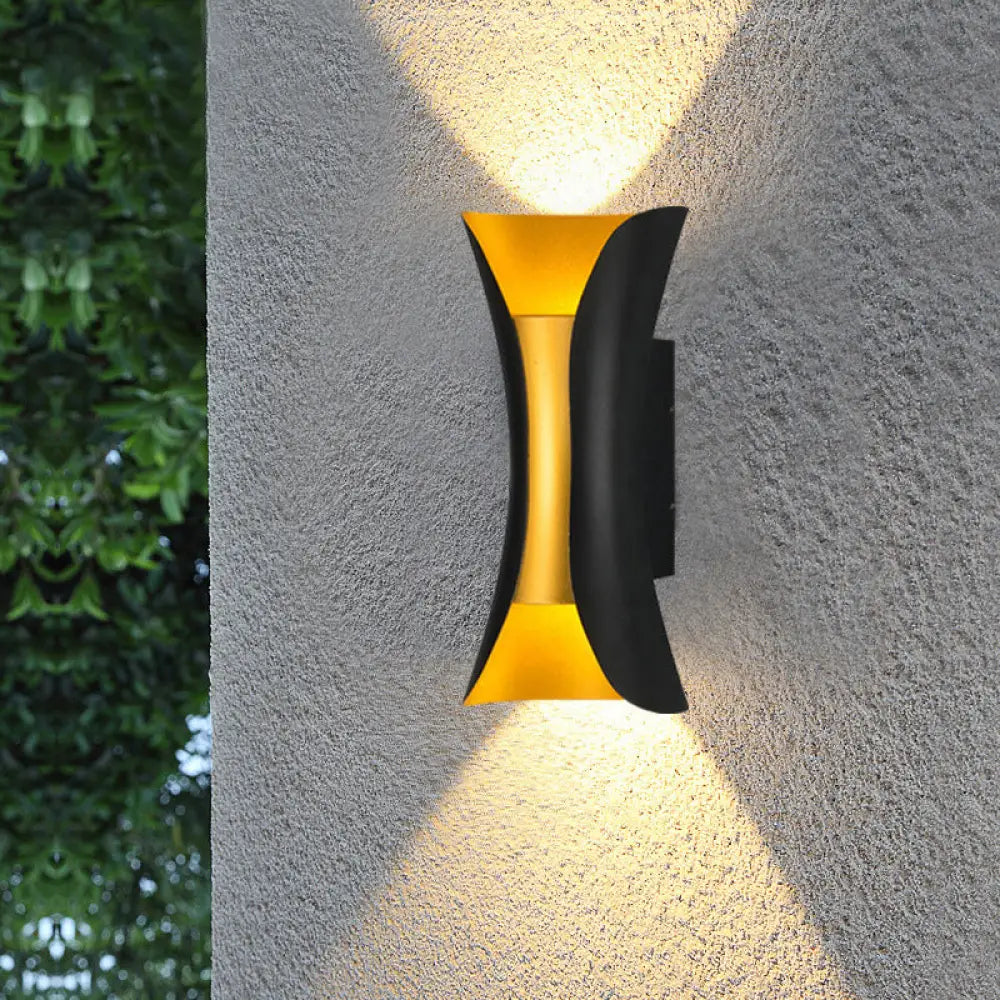 DecorBites™ DecorBites™ Modern LED Wall Sconce Metal Flared Design | Small/Large | 2 Bulbs | Black/White/White-Gold | Up/Down Light for Terrace
