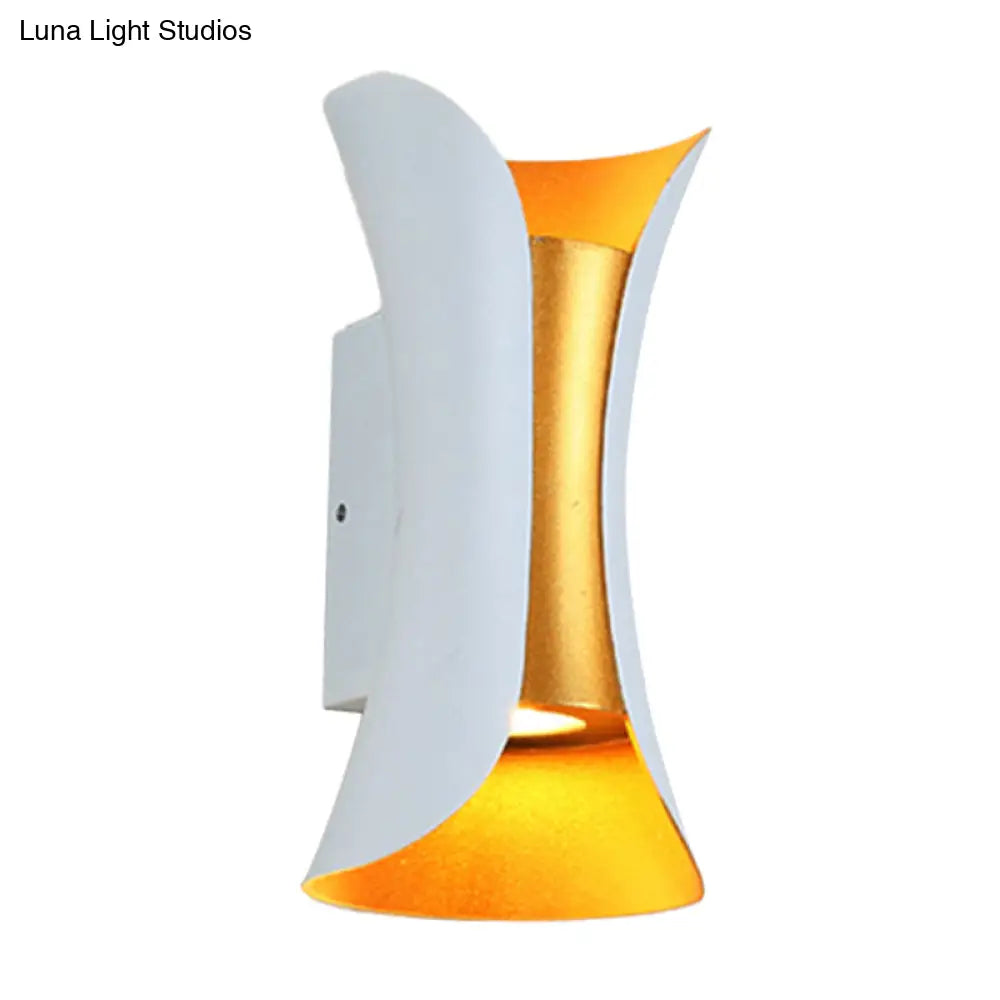 DecorBites™ DecorBites™ Modern LED Wall Sconce Metal Flared Design | Small/Large | 2 Bulbs | Black/White/White-Gold | Up/Down Light for Terrace