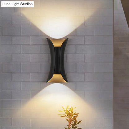 DecorBites™ DecorBites™ Modern LED Wall Sconce Metal Flared Design | Small/Large | 2 Bulbs | Black/White/White-Gold | Up/Down Light for Terrace