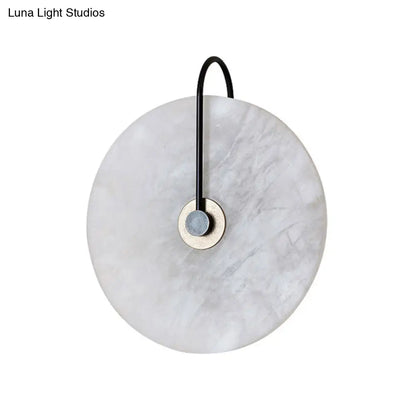 Modern LED Wall Sconce with Black Mica Disc Shade