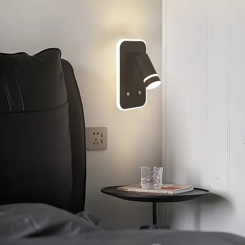 Modern black led wall sconce with usb charging port and adjustable spotlight for bedroom reading decorbites led wall lighting