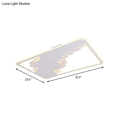 DecorBites™ DecorBites™ Modern LED White Flush Mount Ceiling Light, Ultra Thin Design, 19"/35.5" Wide