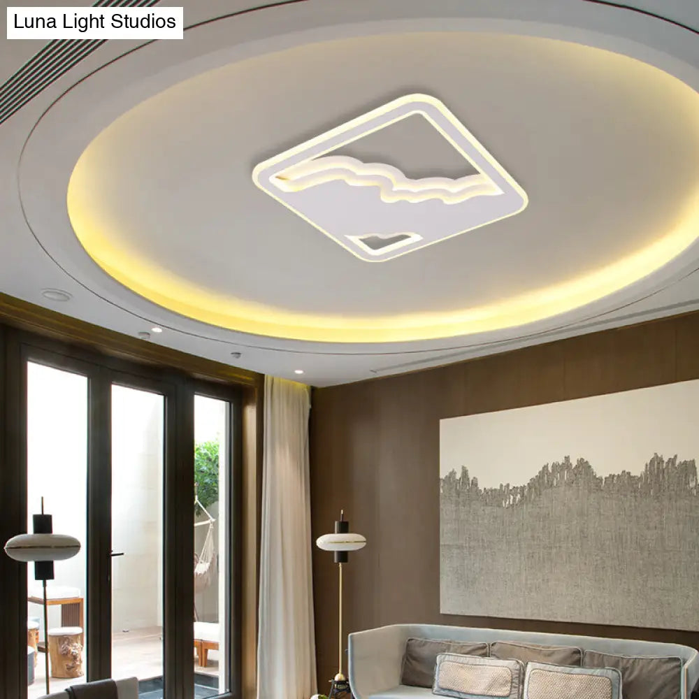 DecorBites™ DecorBites™ Modern LED White Flush Mount Ceiling Light, Ultra Thin Design, 19"/35.5" Wide