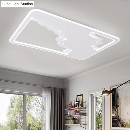 DecorBites™ DecorBites™ Modern LED White Flush Mount Ceiling Light, Ultra Thin Design, 19"/35.5" Wide
