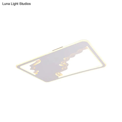 DecorBites™ DecorBites™ Modern LED White Flush Mount Ceiling Light, Ultra Thin Design, 19"/35.5" Wide