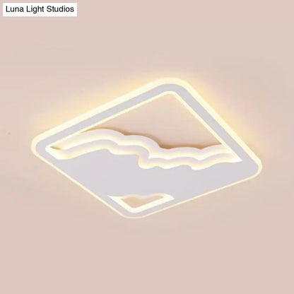 DecorBites™ DecorBites™ Modern LED White Flush Mount Ceiling Light, Ultra Thin Design, 19"/35.5" Wide