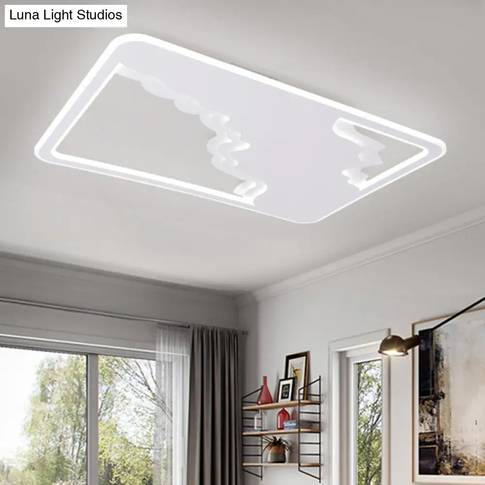 DecorBites™ DecorBites™ Modern LED White Flush Mount Ceiling Light, Ultra Thin Design, 19"/35.5" Wide