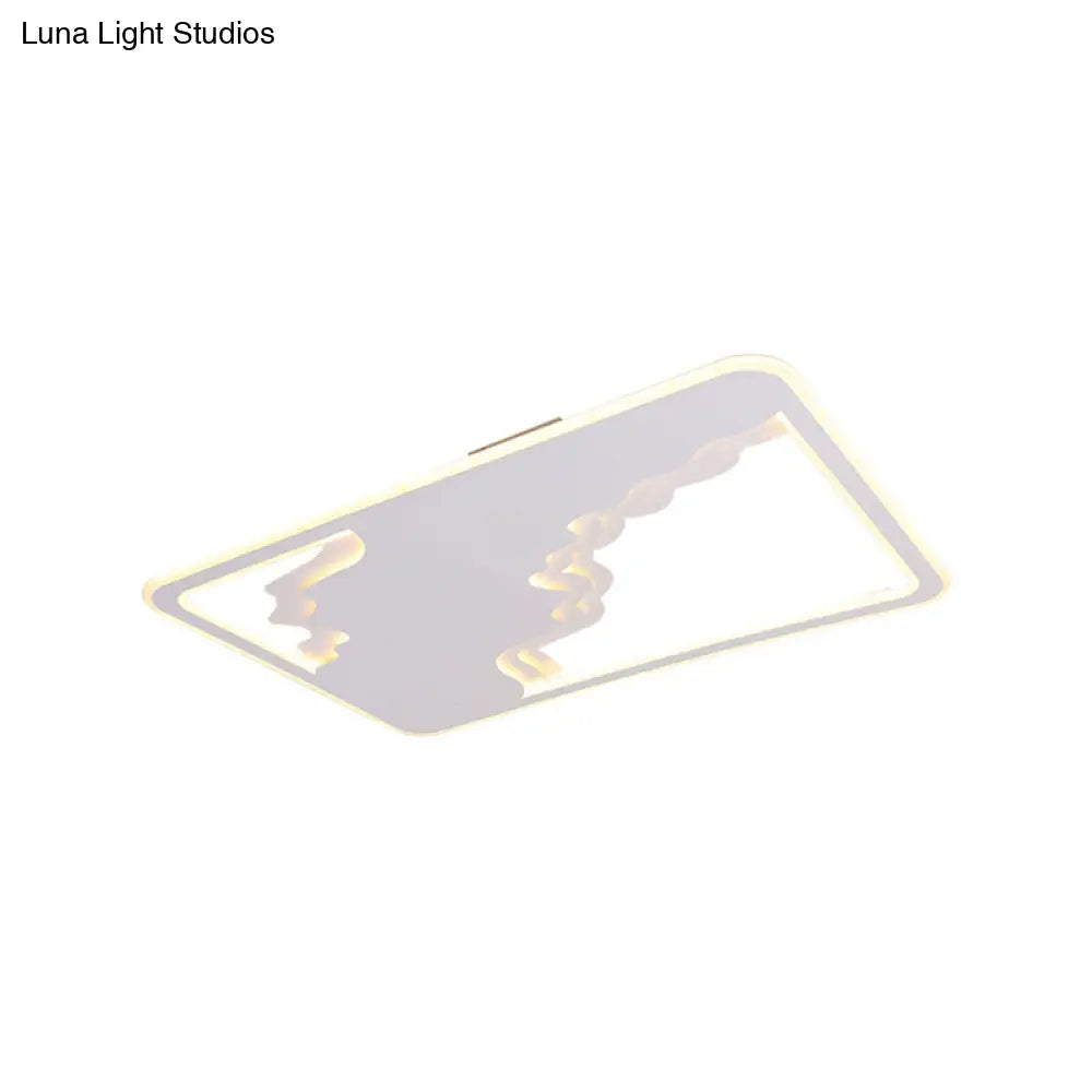 DecorBites™ DecorBites™ Modern LED White Flush Mount Ceiling Light, Ultra Thin Design, 19"/35.5" Wide