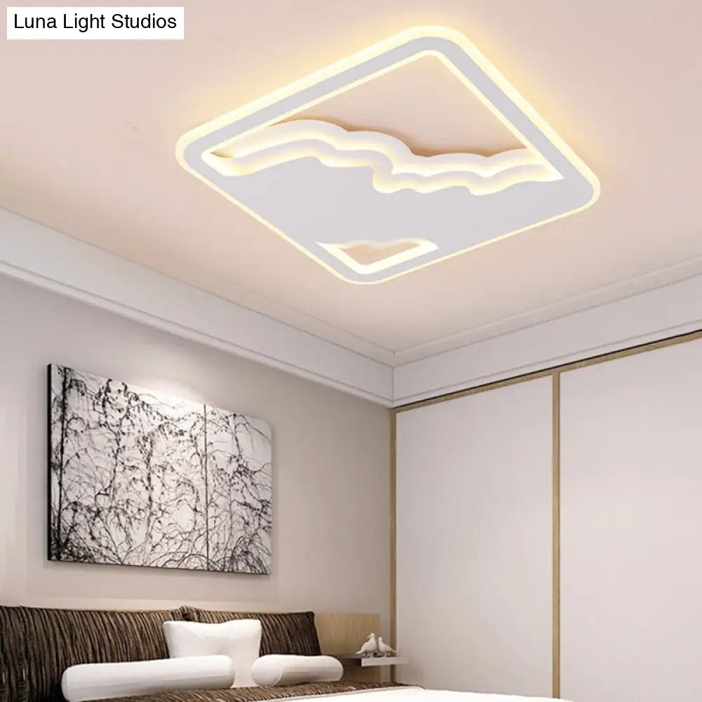 DecorBites™ DecorBites™ Modern LED White Flush Mount Ceiling Light, Ultra Thin Design, 19"/35.5" Wide
