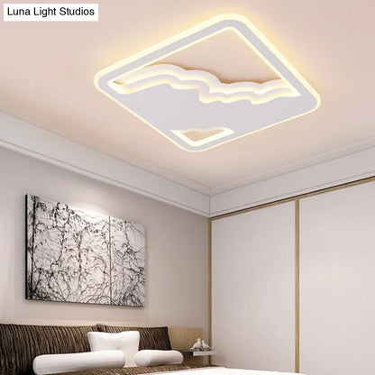 DecorBites™ DecorBites™ Modern LED White Flush Mount Ceiling Light, Ultra Thin Design, 19"/35.5" Wide