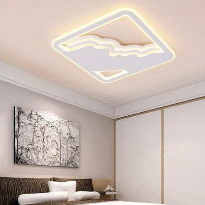 DecorBites™ DecorBites™ Modern LED White Flush Mount Ceiling Light, Ultra Thin Design, 19"/35.5" Wide