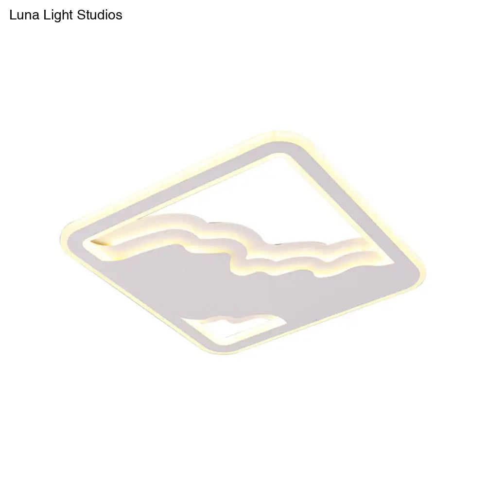 DecorBites™ DecorBites™ Modern LED White Flush Mount Ceiling Light, Ultra Thin Design, 19"/35.5" Wide