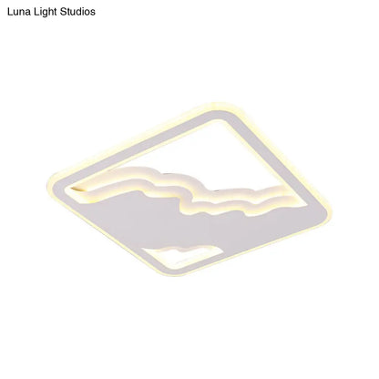 DecorBites™ DecorBites™ Modern LED White Flush Mount Ceiling Light, Ultra Thin Design, 19"/35.5" Wide