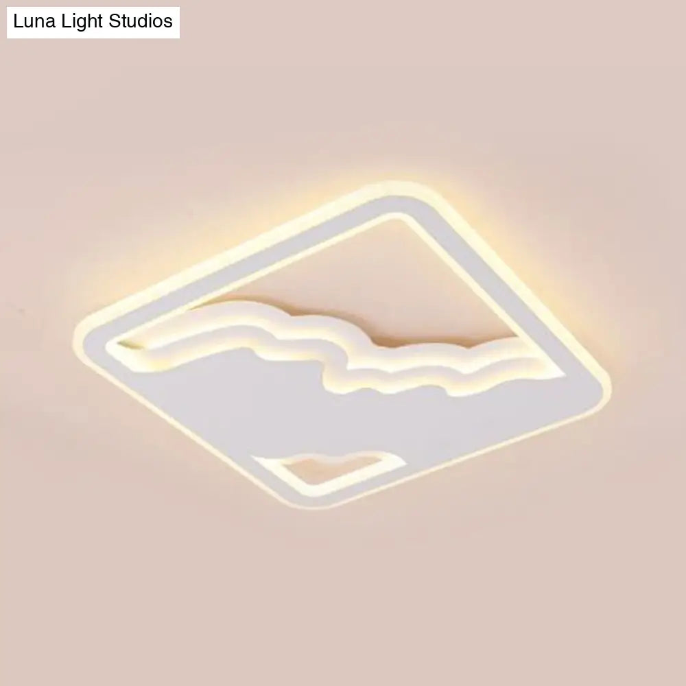 DecorBites™ DecorBites™ Modern LED White Flush Mount Ceiling Light, Ultra Thin Design, 19"/35.5" Wide