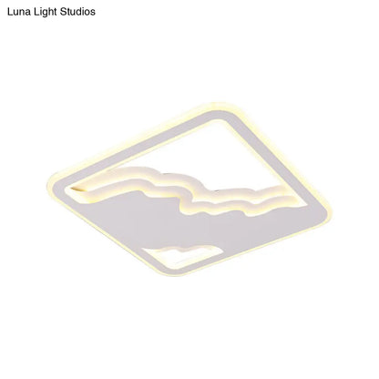 DecorBites™ DecorBites™ Modern LED White Flush Mount Ceiling Light, Ultra Thin Design, 19"/35.5" Wide