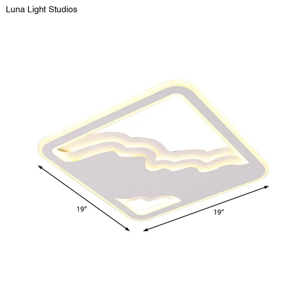 DecorBites™ DecorBites™ Modern LED White Flush Mount Ceiling Light, Ultra Thin Design, 19"/35.5" Wide