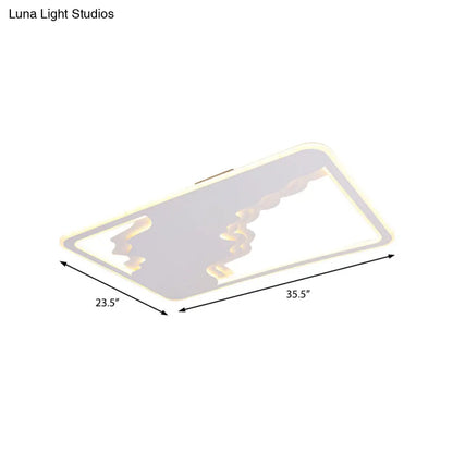 DecorBites™ DecorBites™ Modern LED White Flush Mount Ceiling Light, Ultra Thin Design, 19"/35.5" Wide