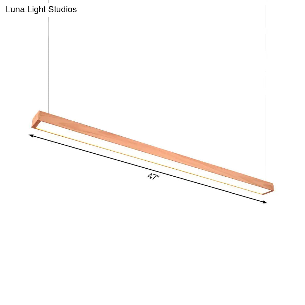 مصباح LED خشبي مستطيل الشكل حديث لسقف المكتب