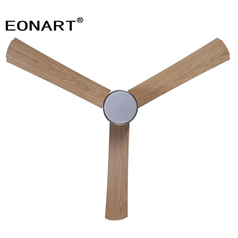 Eonart ceiling fan with three light brown wooden blades and silver circular hub modern 40 inch led ceiling fan remote control