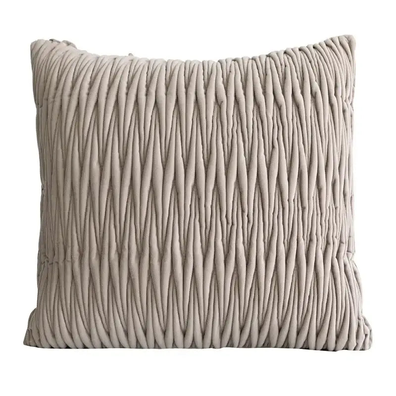 Beige textured light coffee pillow cover with ribbed corded fabric design for modern decorbites light coffee decor
