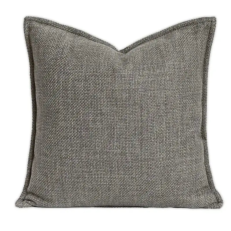Gray textured throw pillow with woven fabric finish as decorbites light coffee pillow covers for living room decor