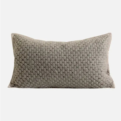 A rectangular light grey coffee cushion cover with soft textured pebbled fabric for modern living room decorbites decor