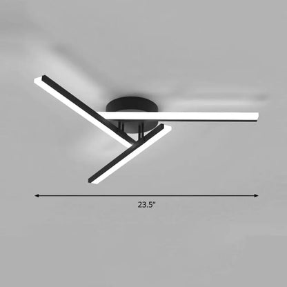 DecorBites™ DecorBites™ Modern Line Art LED Ceiling Lamp in Black, Perfect for Living Rooms