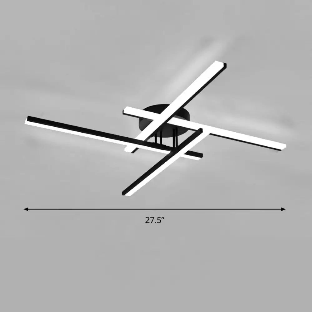 DecorBites™ DecorBites™ Modern Line Art LED Ceiling Lamp in Black, Perfect for Living Rooms