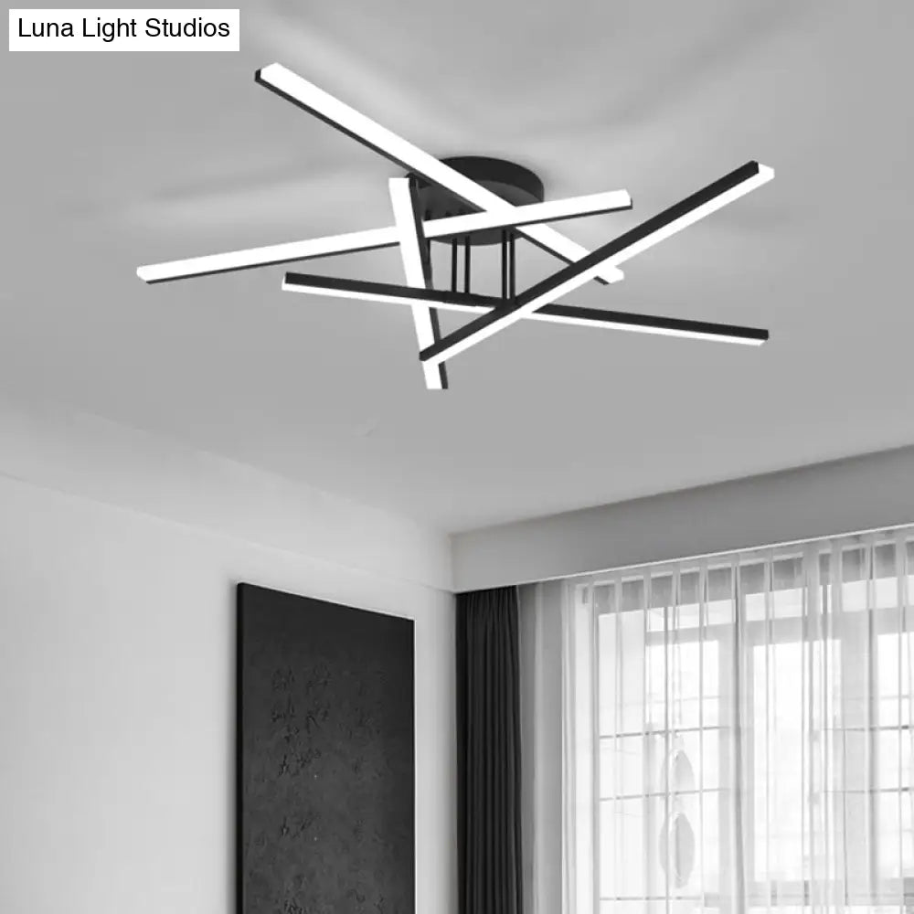 DecorBites™ DecorBites™ Modern Line Art LED Ceiling Lamp in Black, Perfect for Living Rooms
