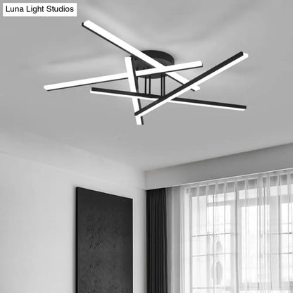 DecorBites™ DecorBites™ Modern Line Art LED Ceiling Lamp in Black, Perfect for Living Rooms