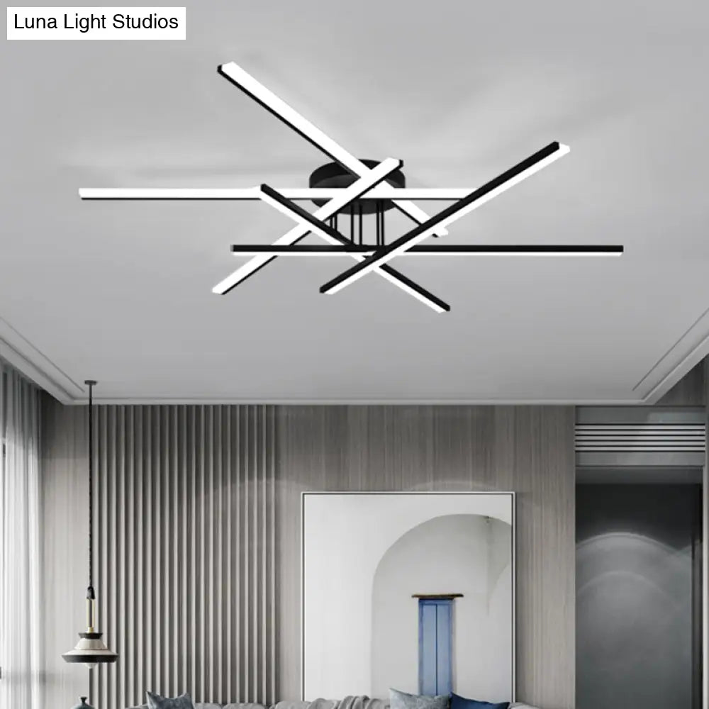 DecorBites™ DecorBites™ Modern Line Art LED Ceiling Lamp in Black, Perfect for Living Rooms
