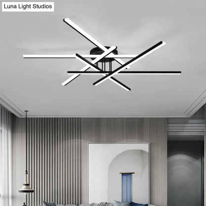 DecorBites™ DecorBites™ Modern Line Art LED Ceiling Lamp in Black, Perfect for Living Rooms