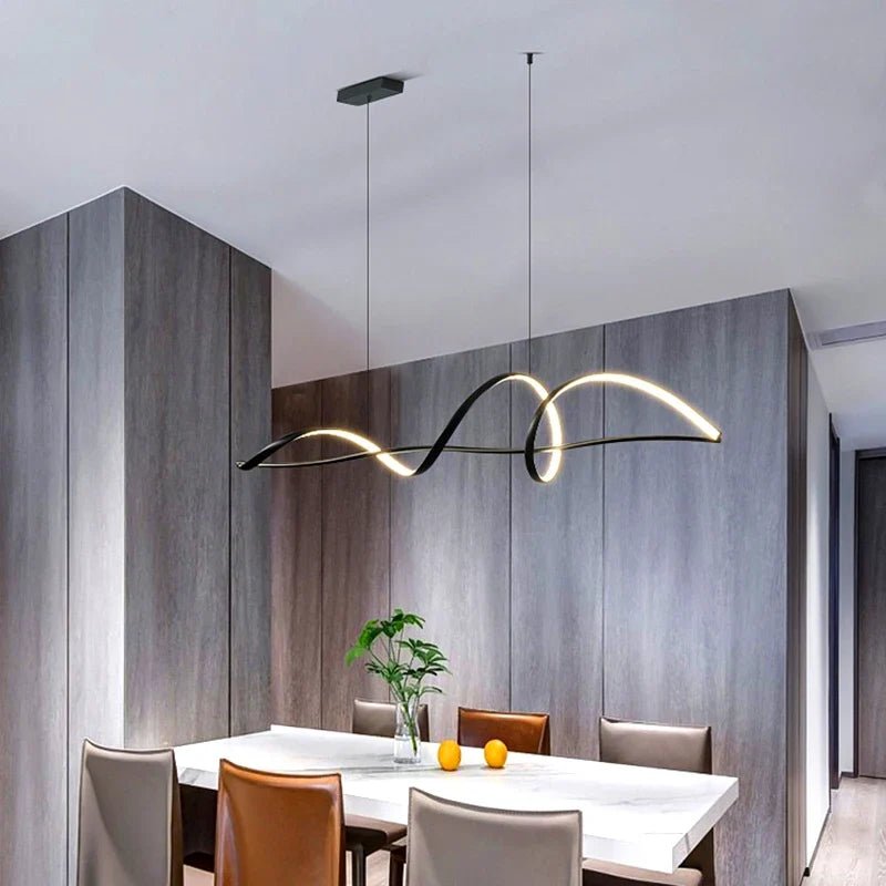 Modern Linear Acrylic Pendant Light in Gold or White - Decorbites