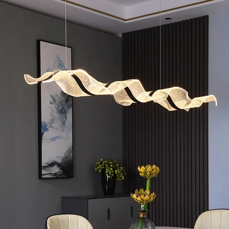 Modern Linear Alloy Pendant Light Chandelier