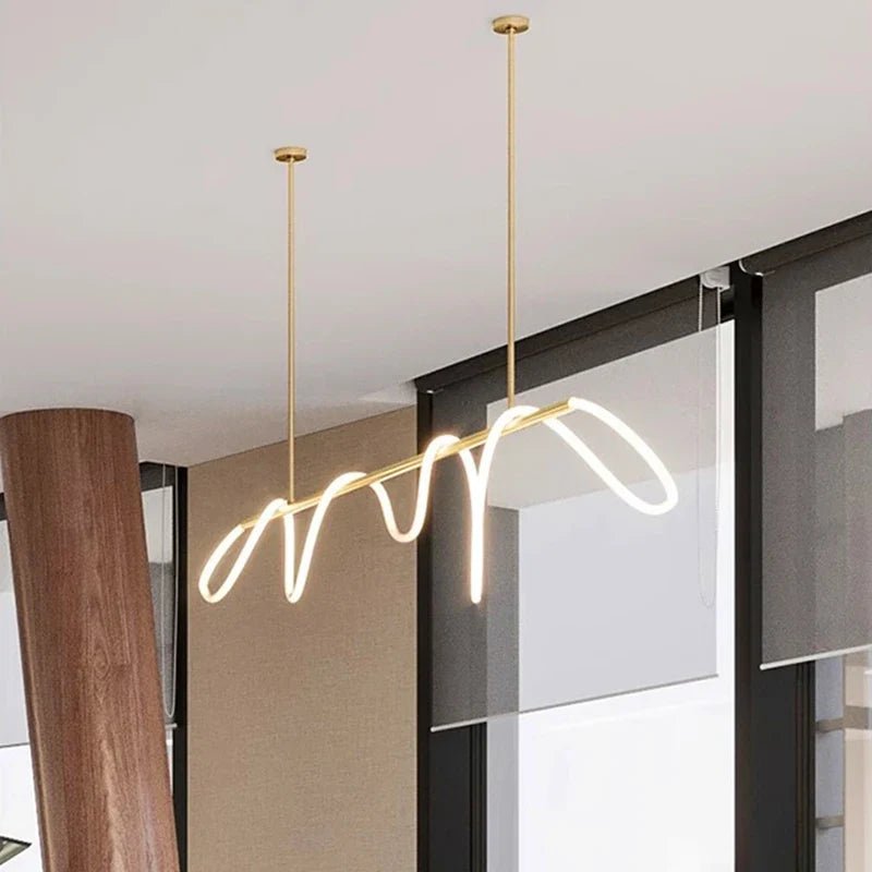 Modern Linear Brushed Stainless Pendant Light - Decorbites