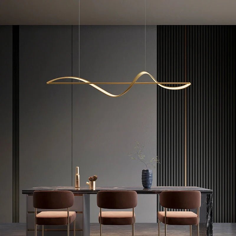 Modern Linear Iron And Acrylic LED Pendant Light - Decorbites