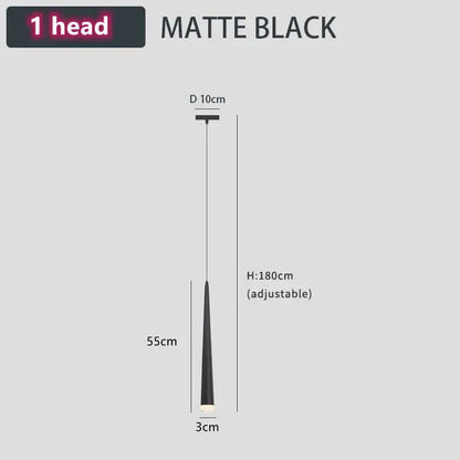 Matte black single-head pendant light with adjustable height and sleek design for decorbites loft black led stair lighting