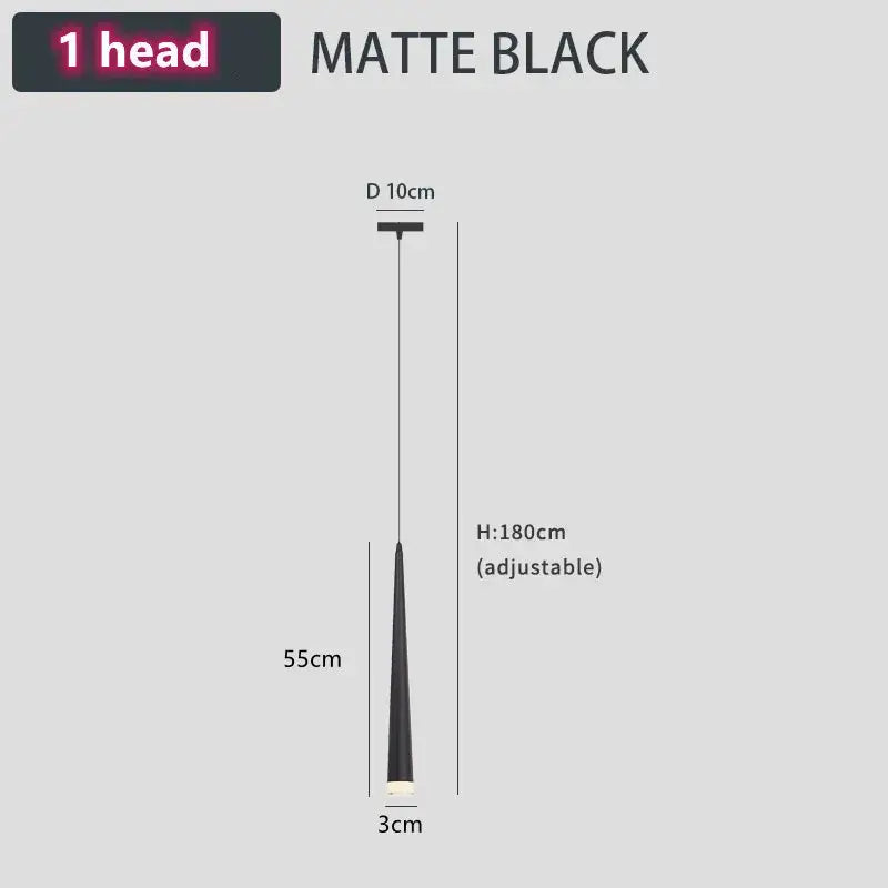 Matte black single-head pendant light with adjustable height and sleek design for decorbites loft black led stair lighting