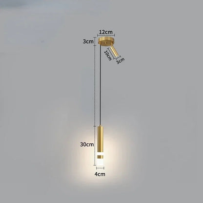 Modern Long Double Spotlight Pendant Light in Black/Gold - Decorbites