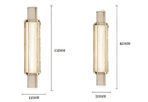 Modern luxe gold crystal glass wall lamp with gold-colored cylindrical exhaust pipe featuring flanged ends decorbites elegant bubble