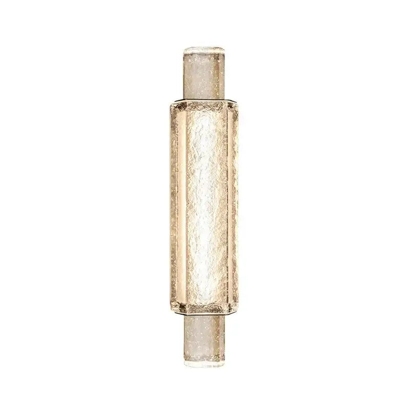 Modern luxe gold crystal glass wall lamp with textured translucent glass and frosted metallic accents for elegant decorbites bedroom sconce