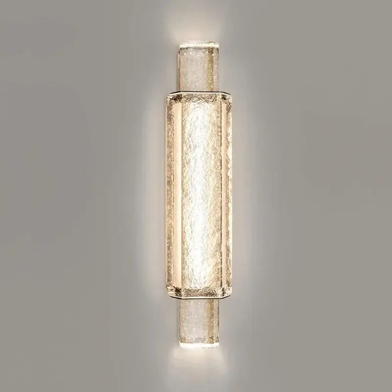 Modern luxe gold crystal glass wall lamp with textured translucent glass and metallic frame for bedroom decorbites elegant bubble