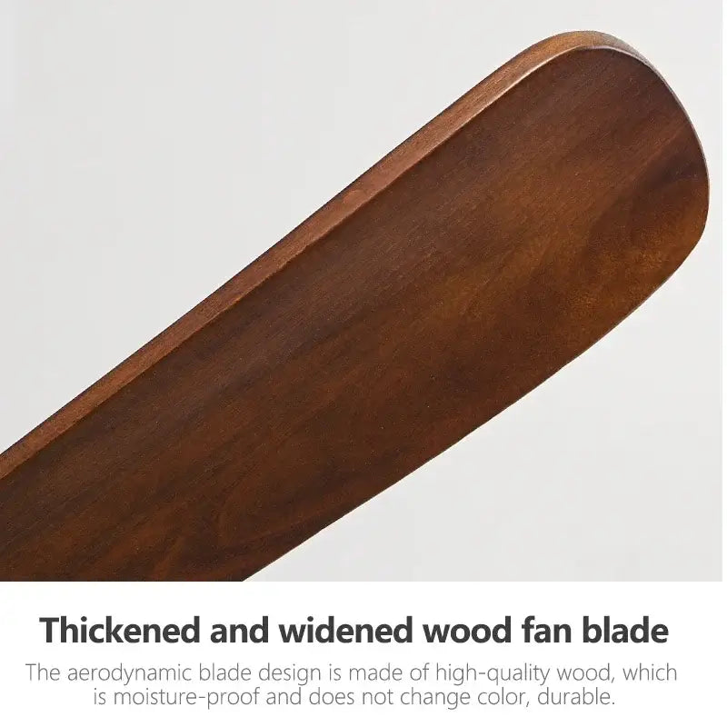 A thickened dark brown wooden ceiling fan blade with rich grain detail for a modern luxury wooden ceiling fan