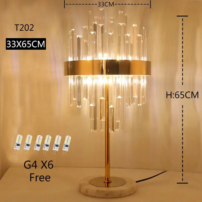 Modern luxury crystal gold floor lamp with cascading clear crystal prisms and marble base for elegant decorbites decor