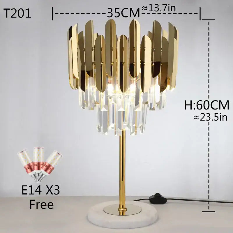 Modern luxury floor lamp with crystal gold finish, cascading crystal droplets, and white marble base for living room decorbites crystal gold