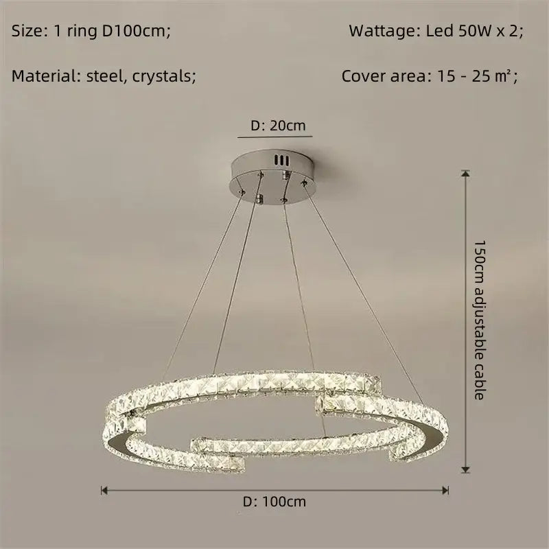 Modern luxury crystal led chandelier with a sleek steel frame and sparkling accents for foyer decorbites crystal led pendant