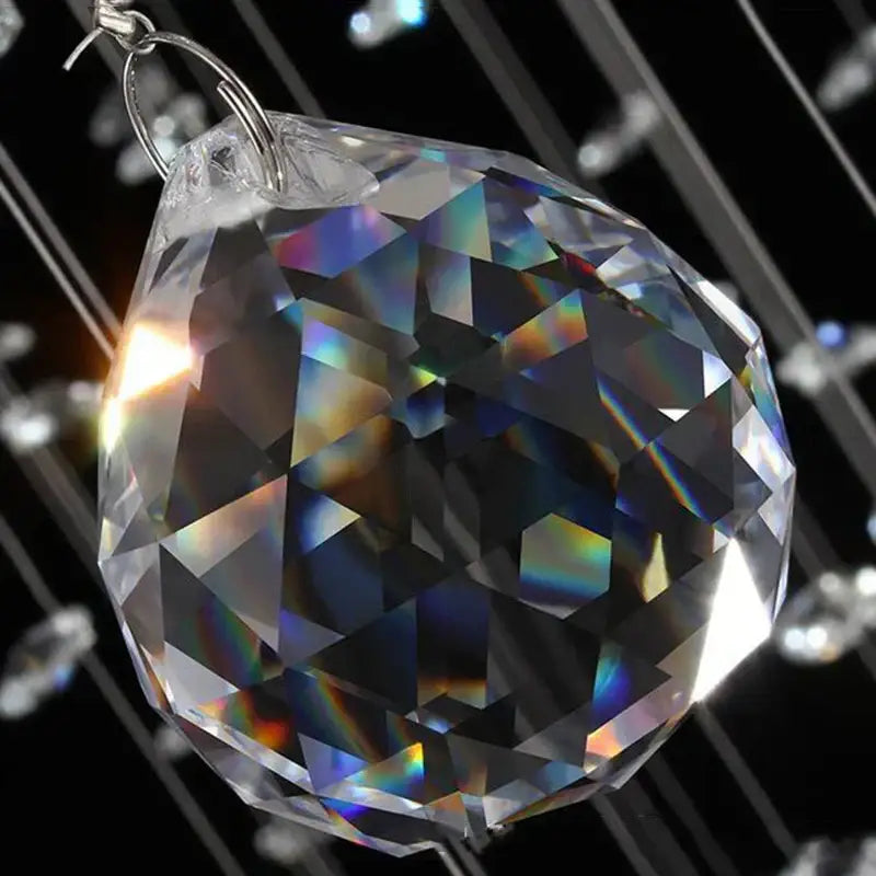 Clear faceted crystal chandelier pendant with metallic hook from modern luxury eagles crystal chandelier for living room lighting